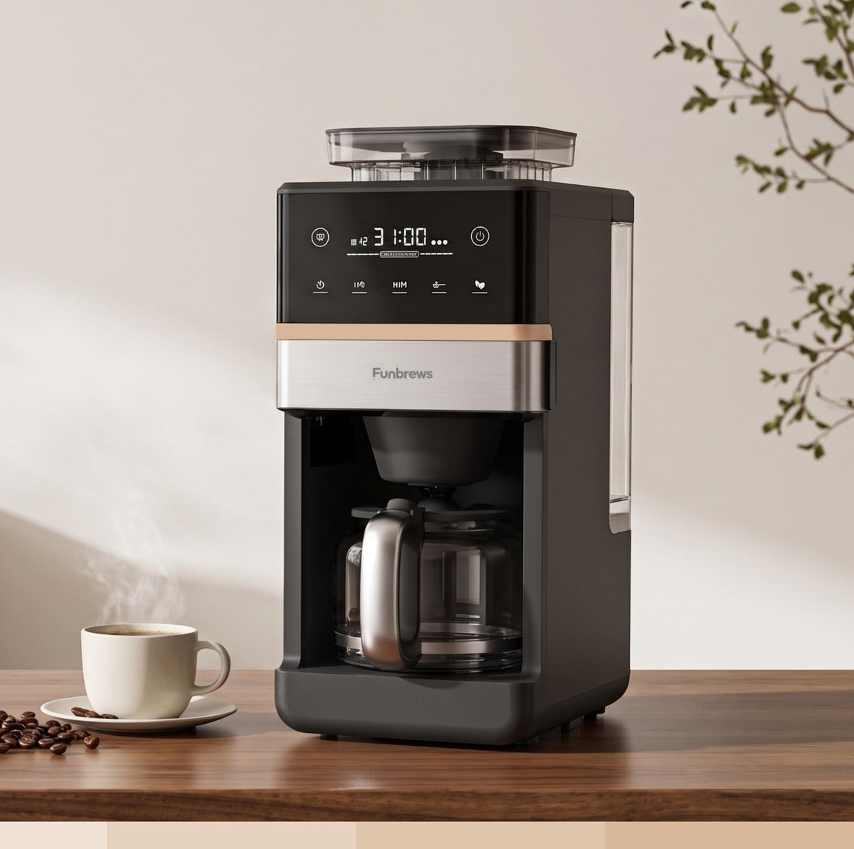 CM3400B coffee maker in a warm home setting