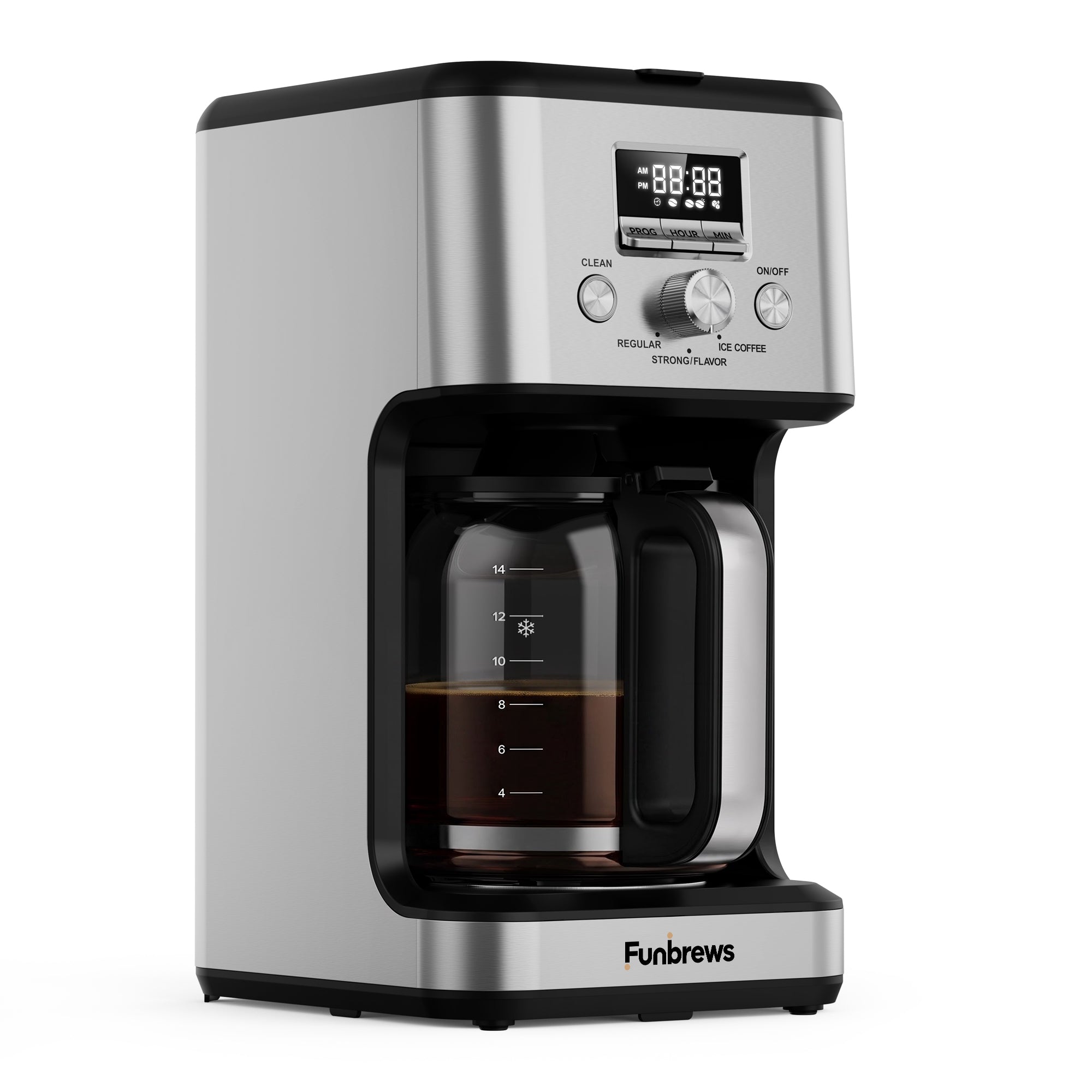 Funbrews FBCM01 14-Cup Programmable Flavor Coffee Maker (Stainless Steel) - Image 3