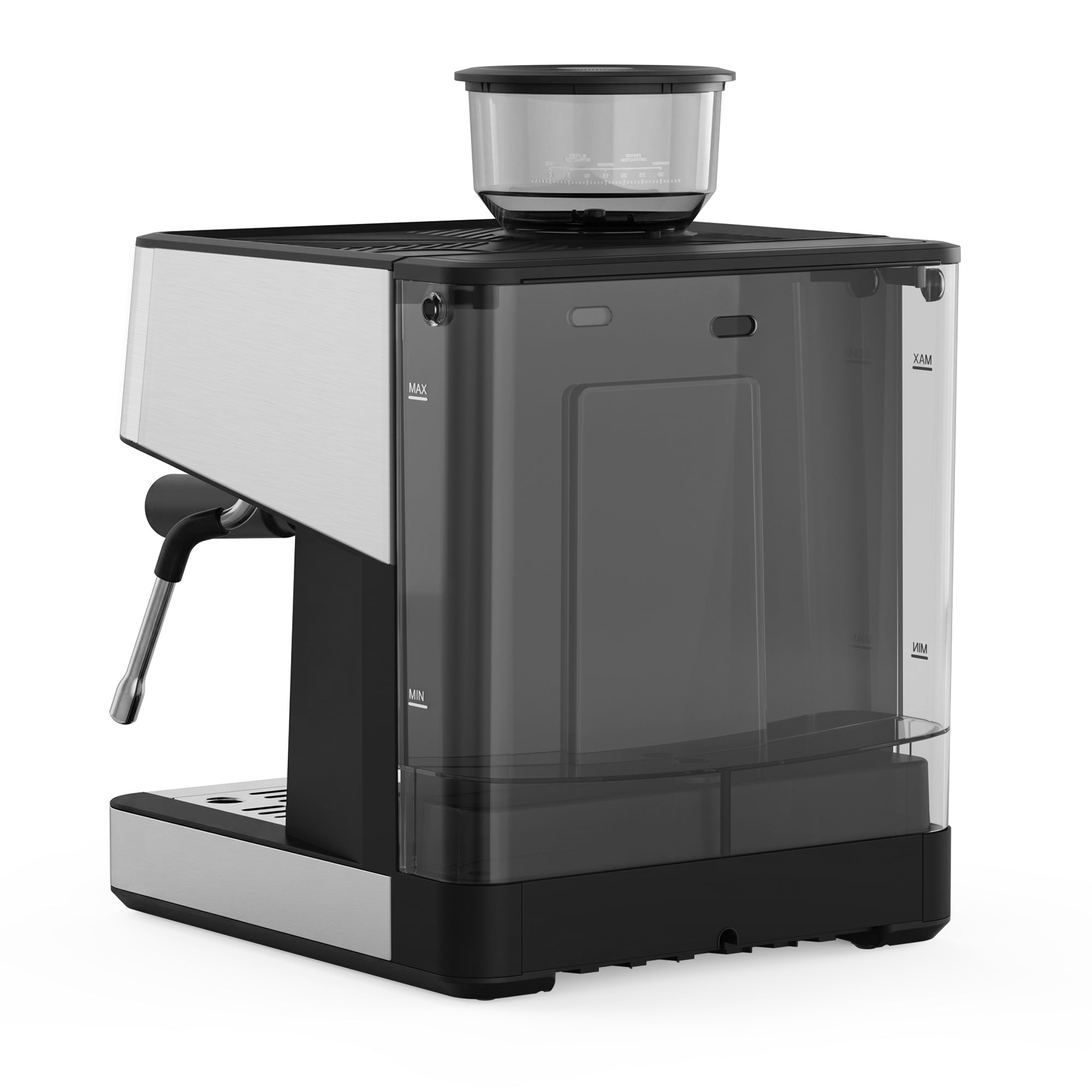 Funbrews FBCM02 Semi-Automatic Espresso Machine with Built-In Conical Burr Grinder, 58mm Portafilter & PID Temperature (Stainless Steel) - Image 3