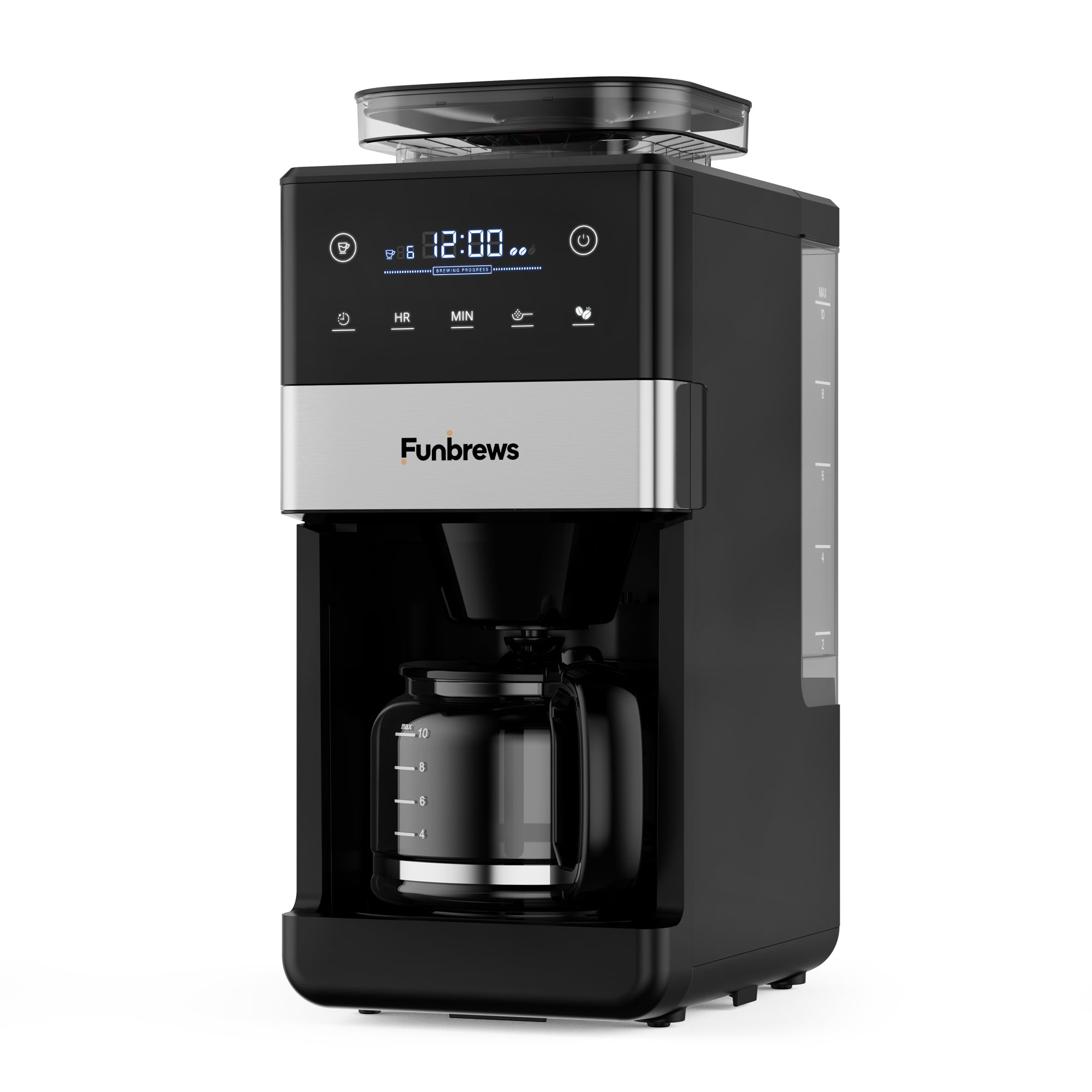 Funbrews FBCM03 10-Cup Touchscreen Flavor Coffee Maker (Black) - Image 3