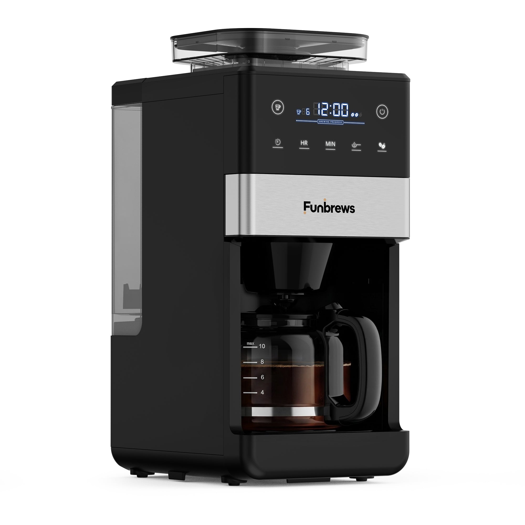 Funbrews FBCM03 10-Cup Touchscreen Flavor Coffee Maker (Black) - Image 7