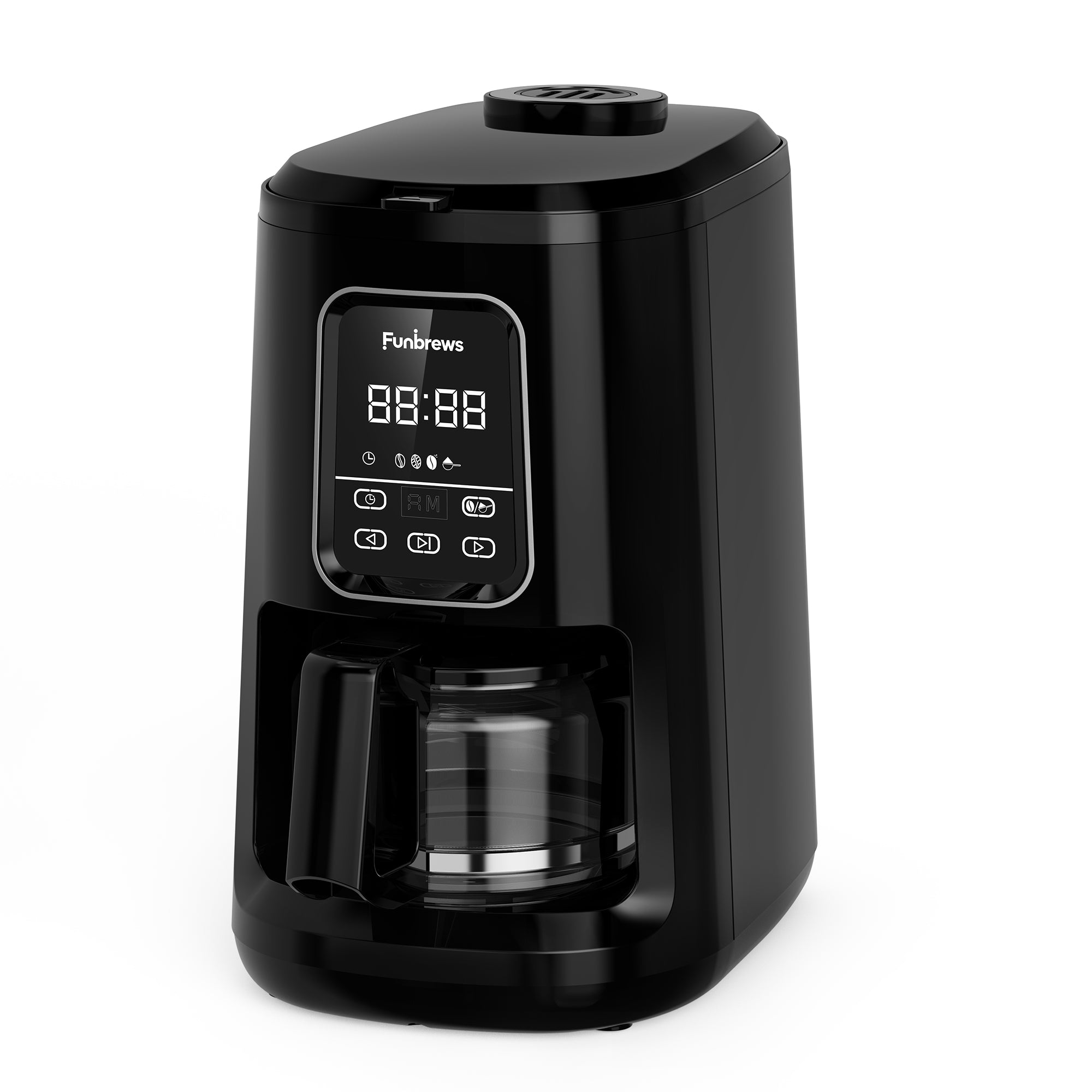 Funbrews FBCM04 4-Cup Compact Grind-and-Brew Flavor Coffee Maker (Black) - Image 3
